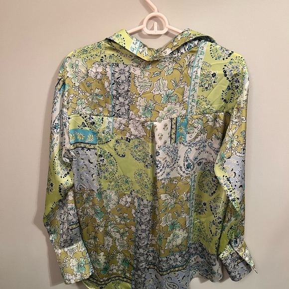 Zara satin multicoloured button up - Picture 2 of 3